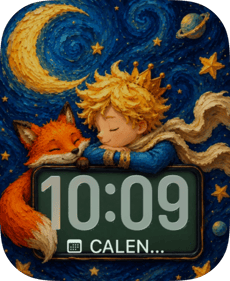 Starry Night Fox Apple Watch face - Art