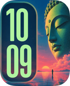 Sunset Buddha watch face preview image for Apple Watch
