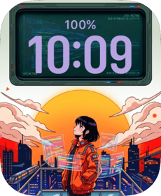 Sunset Station Girl Apple Watch face - Anime