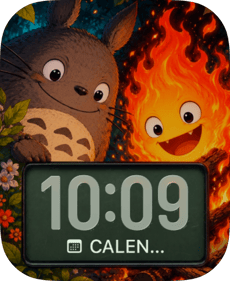 Totoro Calcifer Garden Apple Watch face - Anime