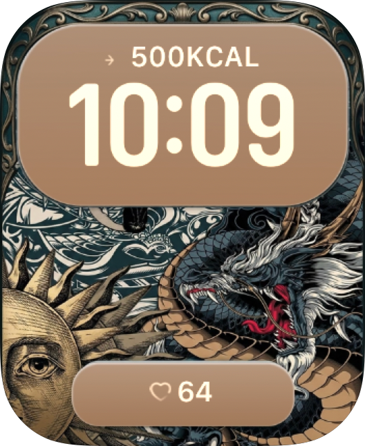 Vintage Dragon Scroll Apple Watch face - Special Collections