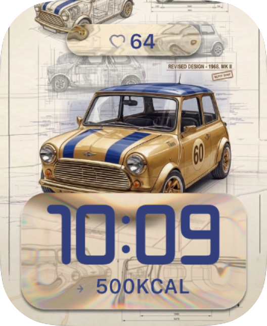 Vintage Mini Cooper Apple Watch face - Cars