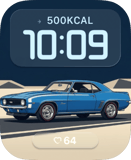 Blue Camaro Classic Apple Watch face - Cars