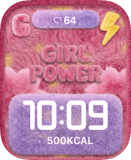 Girl Power Fuzzy Apple Watch face - Art
