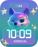 Iridescent Space Cat Apple Watch face - Art