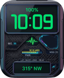 Neon Circuit Pulse Apple Watch face - Art