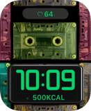 Retro Cassette Neon Apple Watch face - Cities