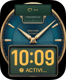 Teal Power Reserve Apple Watch face - Luxury