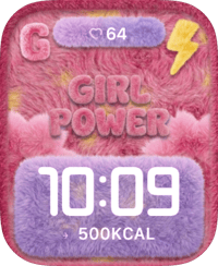 Girl Power Fuzzy Apple Watch face - Art
