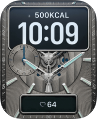 Silver Mechanica Apple Watch face - Luxury