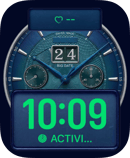 Big Date Teal watch face for Apple Watch
