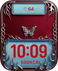 Chrome Butterfly Apple Watch face - Luxury