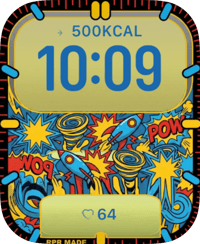 Comic Rocket Blast Apple Watch face - Art