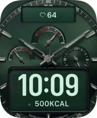Emerald Chronograph Apple Watch face - Luxury