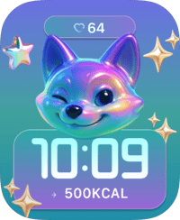 Iridescent Space Cat Apple Watch face - Art