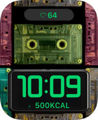 Retro Cassette Neon Apple Watch face - Cities
