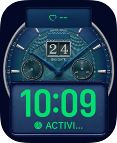 Big Date Teal Apple Watch face - Luxury