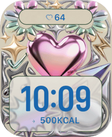 Chrome Candy Heart Apple Watch face - Special Collections