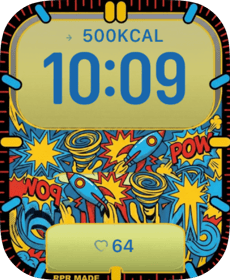 Comic Rocket Blast Apple Watch face - Art