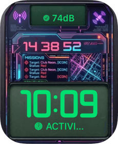 Cyberpunk Mission Grid Apple Watch face - Video Games