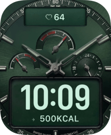 Emerald Chronograph Apple Watch face - Luxury