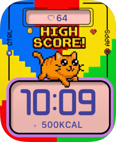 High Score Cat Arcade Face Apple Watch face - Video Games