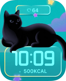 Midnight Cat Apple Watch face - Animals