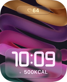 Neon Abstract Waves Apple Watch face - Art
