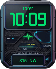 Neon Circuit Pulse Apple Watch face - Art