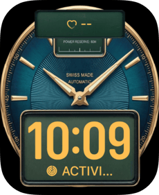Teal Power Reserve Apple Watch face - Luxury