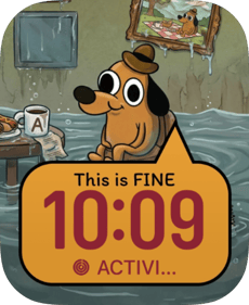 This Is Fine Flood Apple Watch face