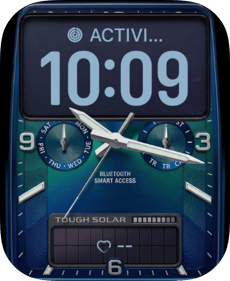 Touch Solar Blue Apple Watch face - Luxury