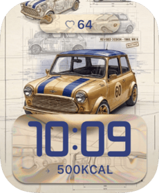 Vintage Mini Cooper Apple Watch face - Cars