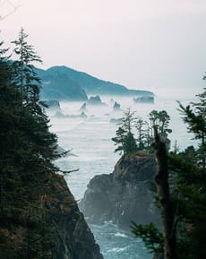 🌲 Misty Coastal Cliffs Apple Watch face - Cities