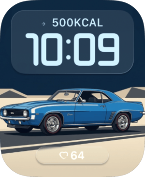 Blue Camaro Classic Apple Watch face - Cars