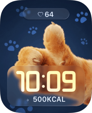 Cat Paw Glow Apple Watch face - Animals