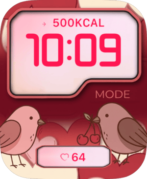 Cherry Lovebirds Face Apple Watch face - Special Collections