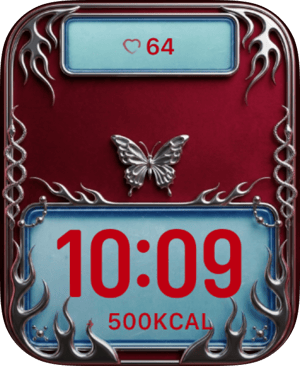 Chrome Butterfly Apple Watch face - Luxury