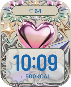 Chrome Candy Heart Apple Watch face - Special Collections