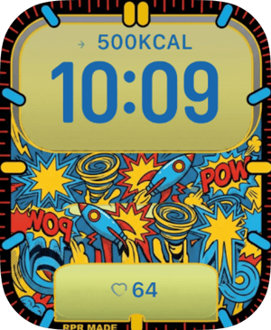 Comic Rocket Blast Apple Watch face - Art
