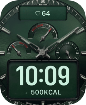 Emerald Chronograph Apple Watch face - Luxury