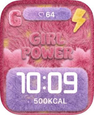 Girl Power Fuzzy Apple Watch face - Art