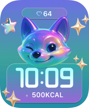 Iridescent Space Cat Apple Watch face - Art
