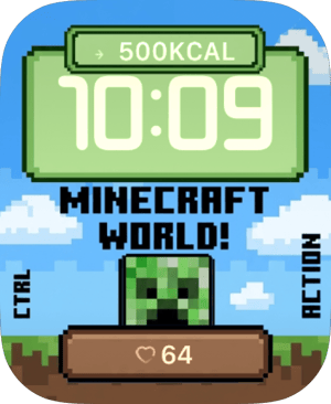 Minecraft World Pixel Face Apple Watch face - Video Games