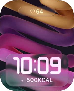 Neon Abstract Waves Apple Watch face - Art