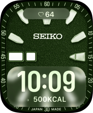 Seiko Diver Moss Apple Watch face - Luxury