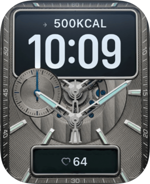 Silver Mechanica Apple Watch face - Luxury