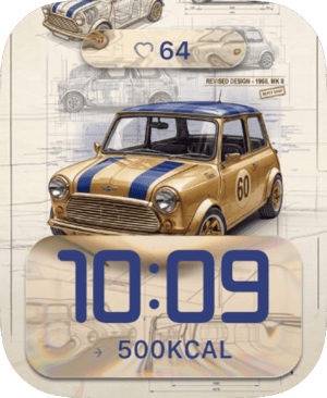 Vintage Mini Cooper Apple Watch face - Cars