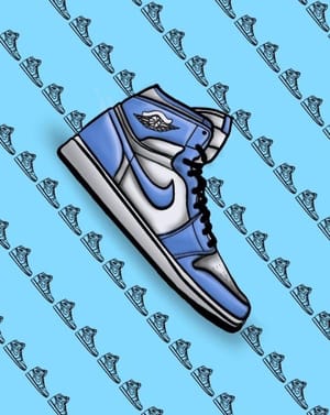 🔵 Blue Air Jordan Sneakers Apple Watch face - Art