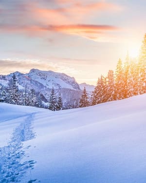 🌄 Snowy Mountain Sunrise Apple Watch face - Nature